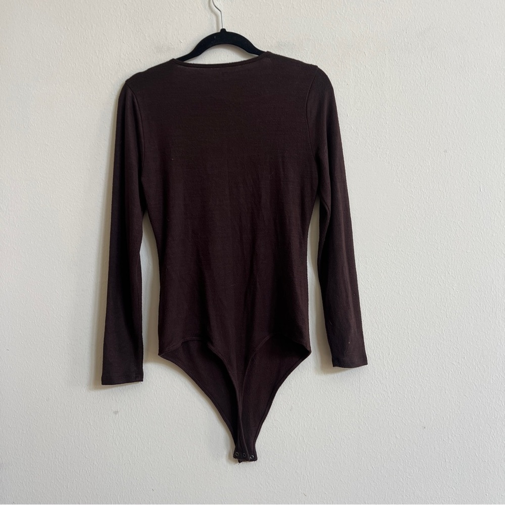 Abercrombie Long Sleeve Cotton Seamless Fabric Square Neck Bodysuit - Picture 2 of 2